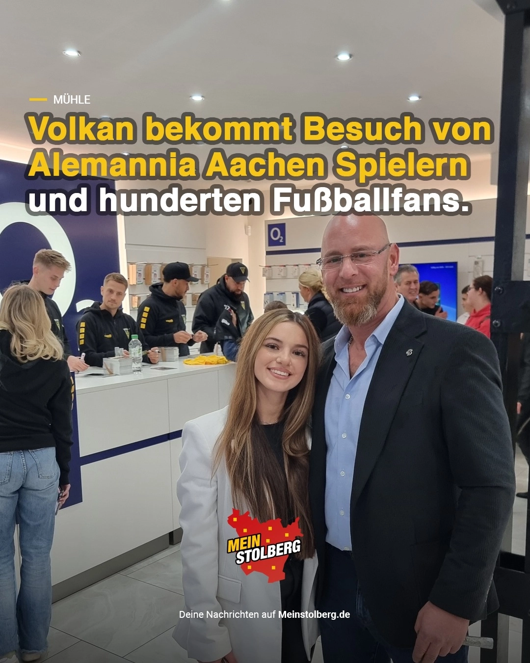 Mühle ⚽ Alemannia Aachen und hunderte Fans besuchen Volkan Mobilfunk in der Salmstraße